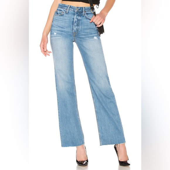 GRLFRDN DENIM CARLA HIGH WAIST BELL BOTTOMS FLARE WIDE LEG JEANS NEW - Picture 6 of 7
